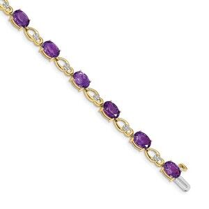Kazi Luxury 14k Amethyst and Diamond Bracelet